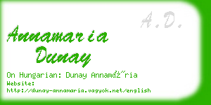 annamaria dunay business card